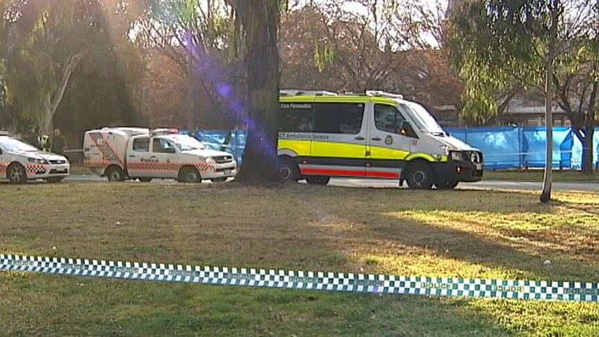 The man's body was found lying under a tree in a grassed area about 15 metres from the roadway.