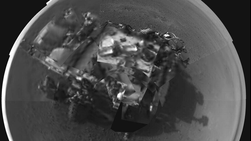 A 'self-portrait' of NASA's Curiosity Rover taken by its navigation cameras.