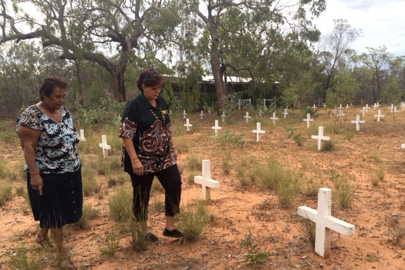 Maxine Armstrong and Susan Murphy at Bungarun cemetery