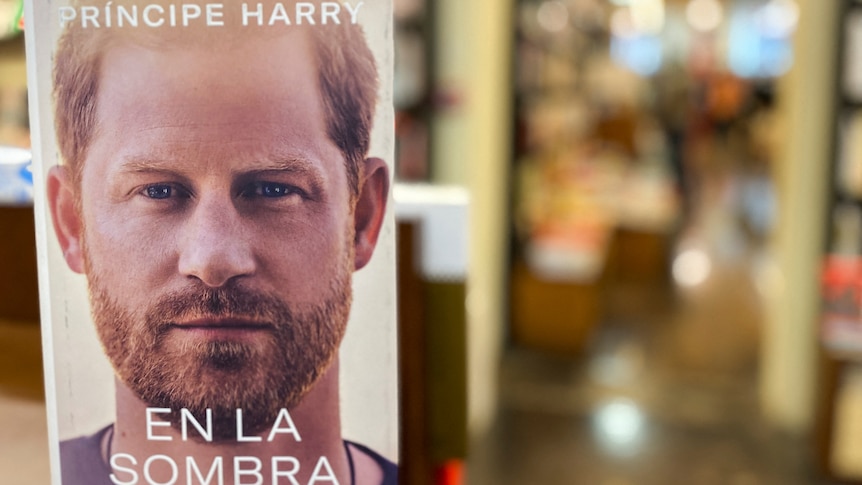 A Spanish language copy of Prince Harry's memoir Spare sits in a bookshop in Barcelona.