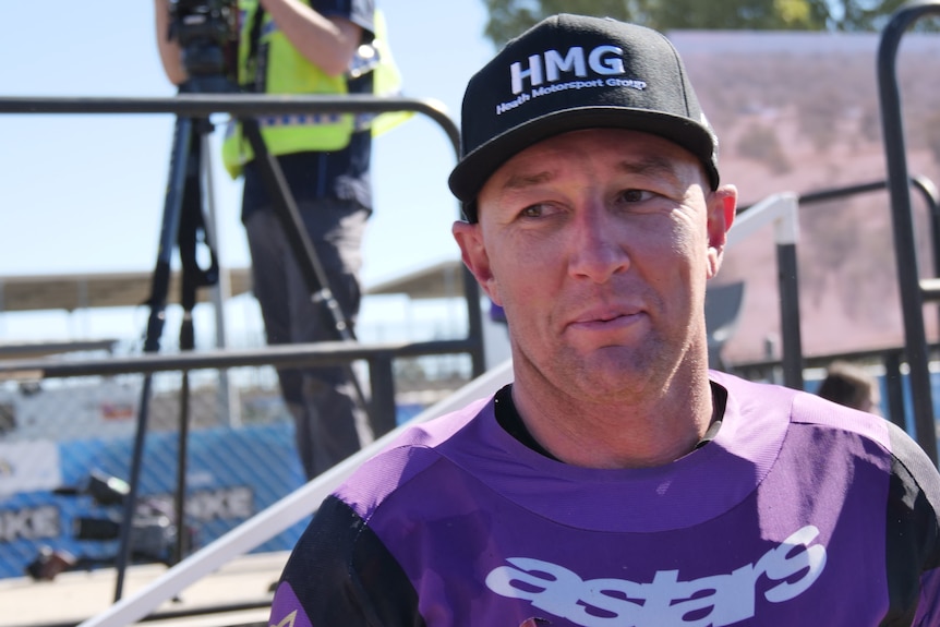 David Walsh talks after winning the Finke Desert race