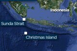 Map showing location of boat capsize off Christmas Island