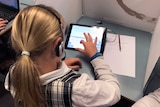 A student works through a practice NAPLAN test on an iPad.