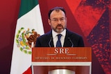 Mexico's Foreign Minister Luis Videgaray delivers a speech.