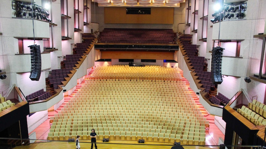 View from the stage, looking towards the back of one of QPAC's theatres.