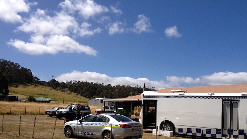 Police at the site where Jodi Eaton's body was found in 2014.