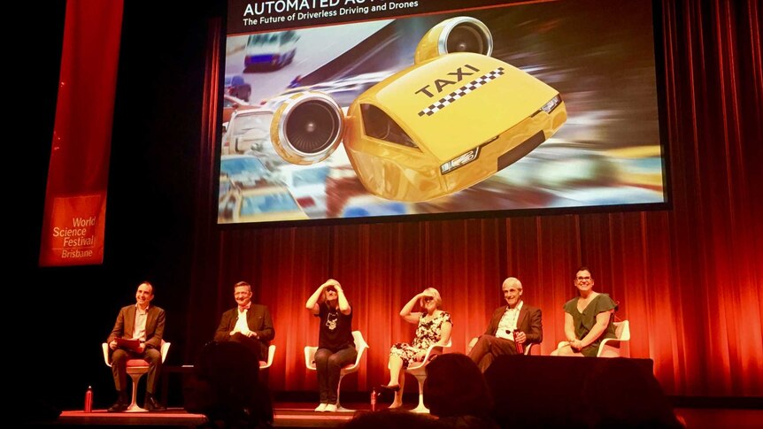 Panellists discuss the future of driverless cars and drones at the Brisbane Science Festival.