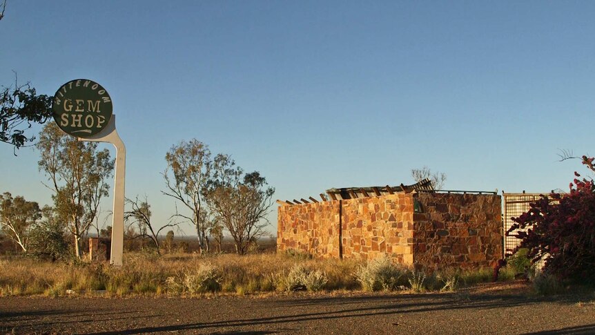 What remains of the Wittenoom Gem Shop, once run by Lorraine Thomas.