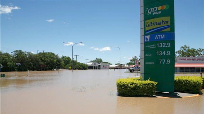 About 1,000 homes in Emerald were inundated when the Nogoa River peaked on Saturday.