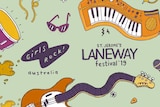A logo for Girls Rock! Australia and St Jermoes Laneway Festival