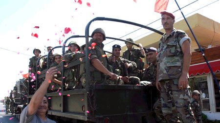 Reinforcements coming: Lebanese troops have been welcomed as they deploy in south Lebanon.