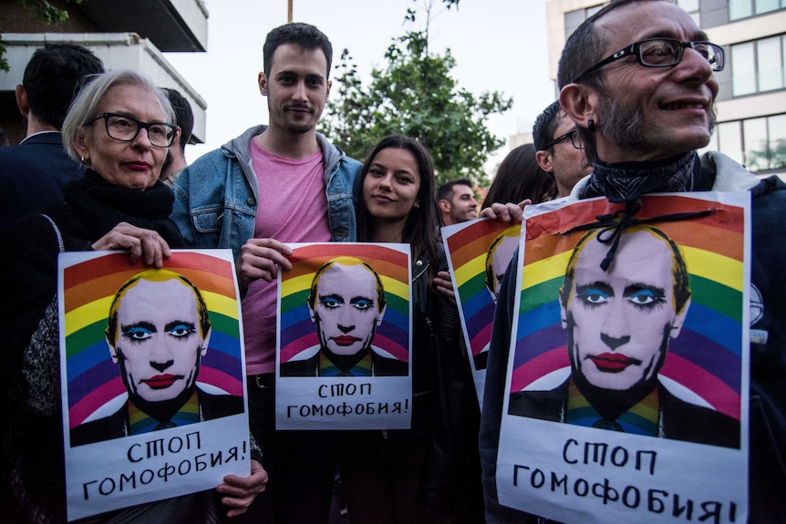 A Madrid protest against Chechnya