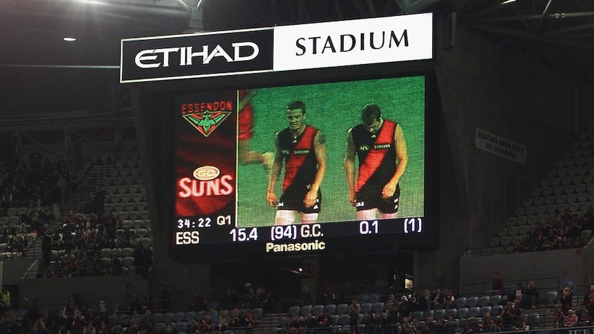 Black-out ... the four points were in the Bombers' clutches long before the first change.