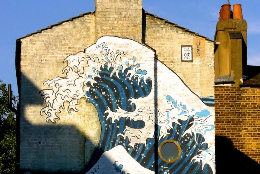 A mural of the wave has been on a wall in Campbelltown in London for more than a decade.