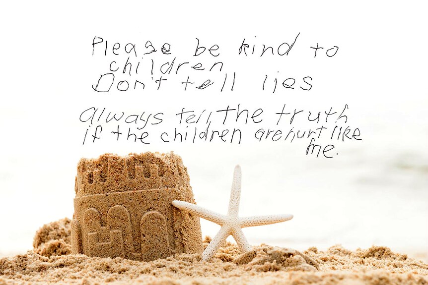 "Please be kind to children, don't tell lies" Message.