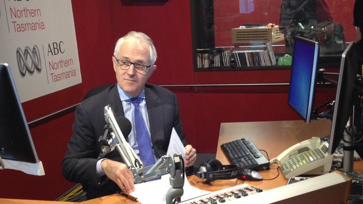 Malcolm Turnbull in ABC Launceston studio