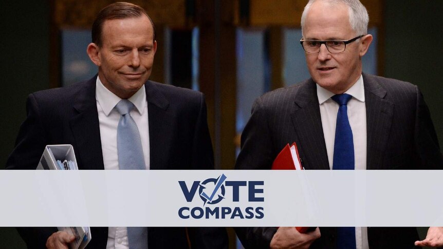 Tony Abbott and Malcolm Turnbull in Parliament.
