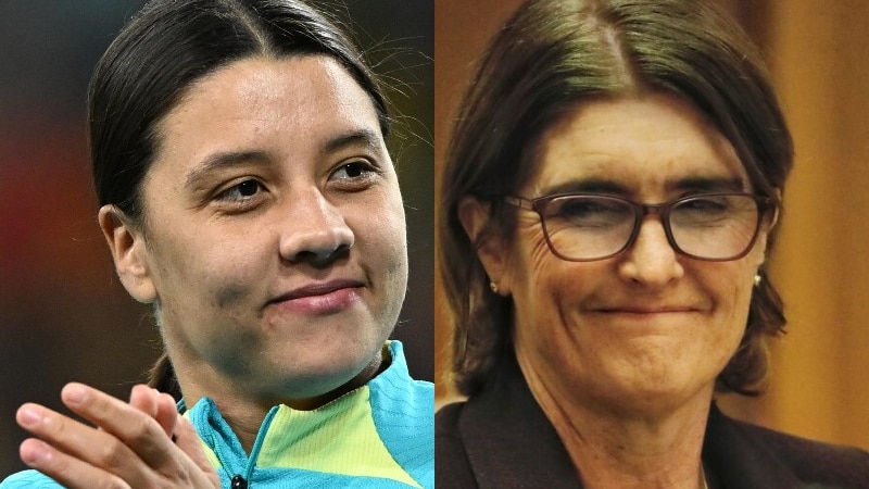 A composite image of Sam Kerr and Michele Bullock