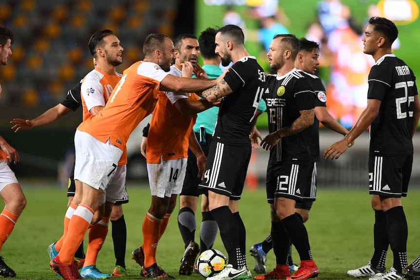 Roar players scuffle with Ceres in ACL loss