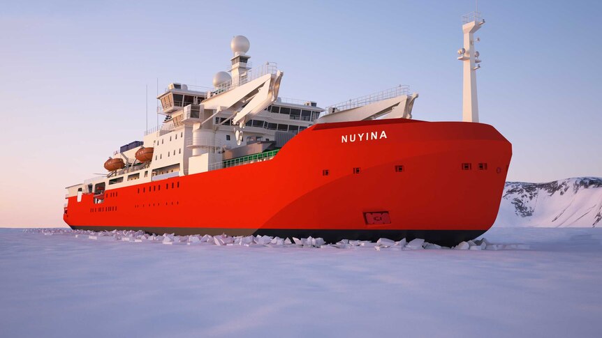 Artist's impression of new Australian icebreaker Nuyina at sea