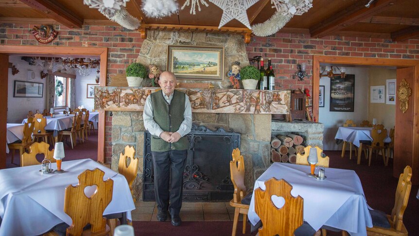 Hans Grimus in his Mount Buller hotel