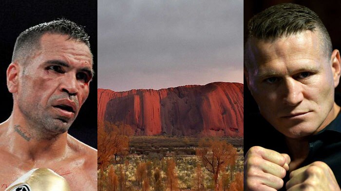 Composite of Anthony Mundine, Danny Green and Uluru