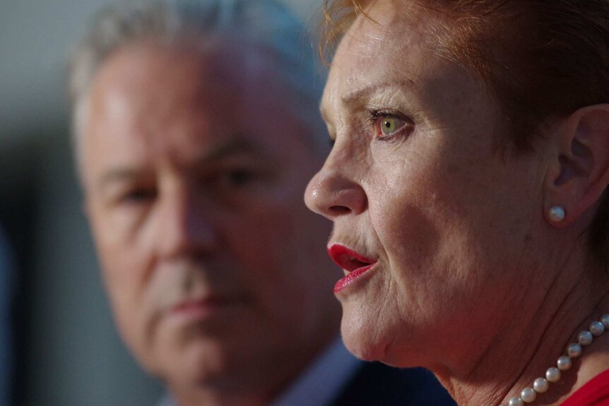 One Nation leader Pauline Hanson with WA state leader Colin Tincknell