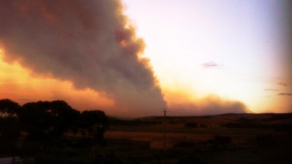 Fire burning at Narrawong