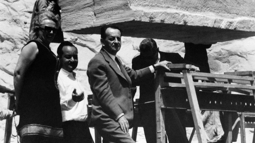Christiane Desroches visits Abu Simbel temples with French Culture Minister Andre Malraux