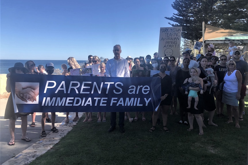 David Honey with Parents are Immediate Family protesters.