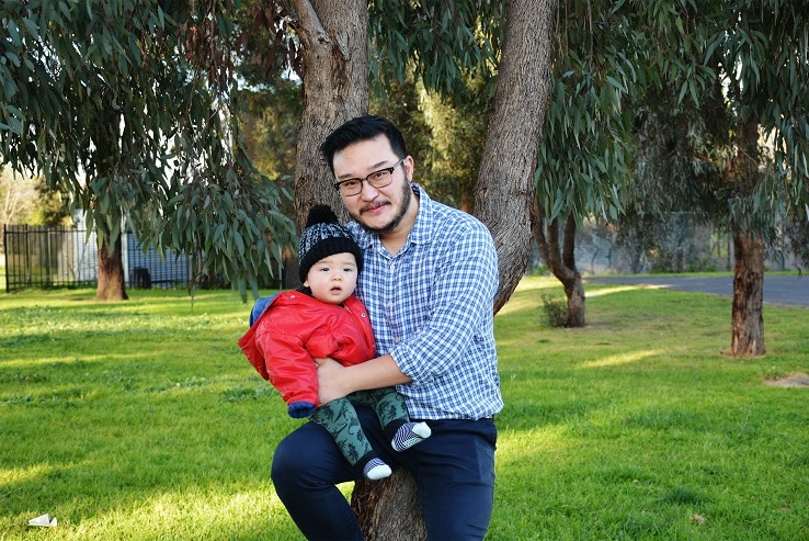 Jim Shen and his child