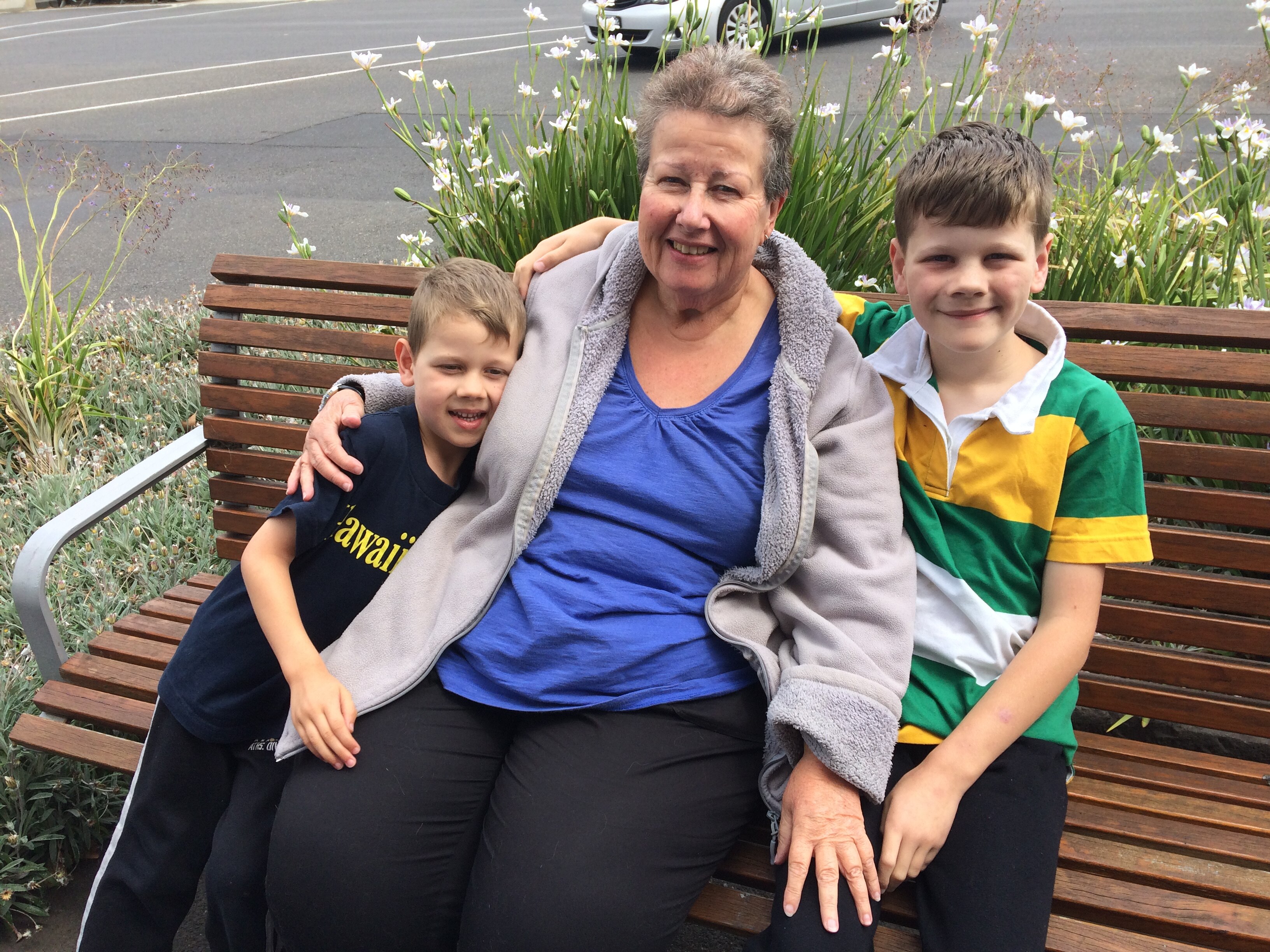 Anne Pedler with two young boys.