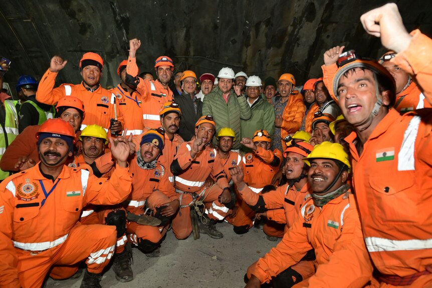 A group of Indian miners.
