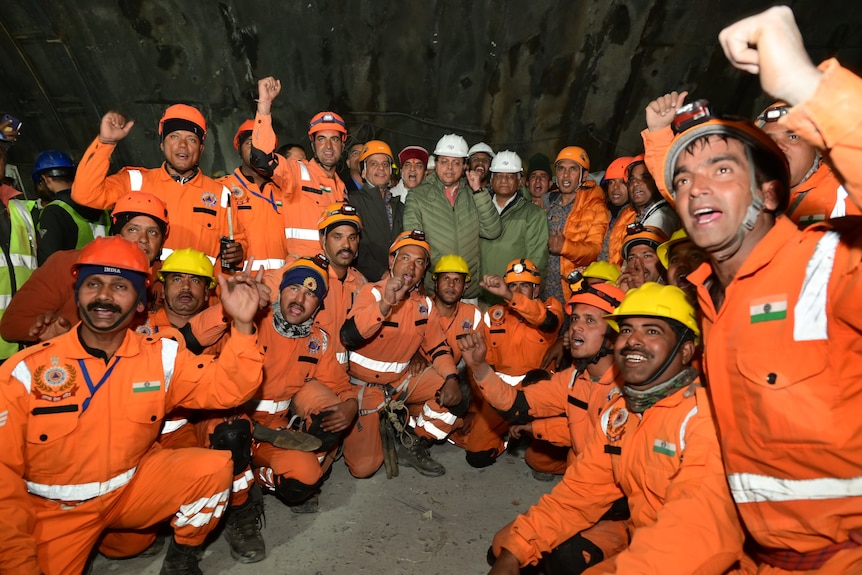 A group of Indian miners.