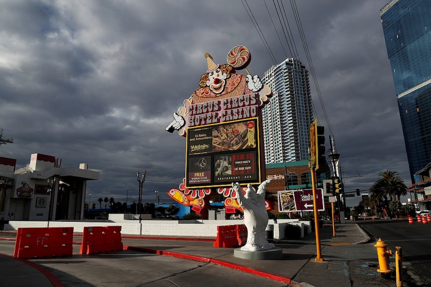 An exterior photo of a deserted Las Vegas