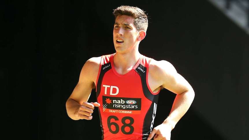 Jacob Weitering at the AFL draft combine