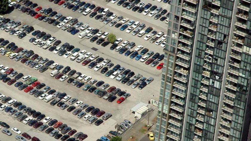 A crowded car park