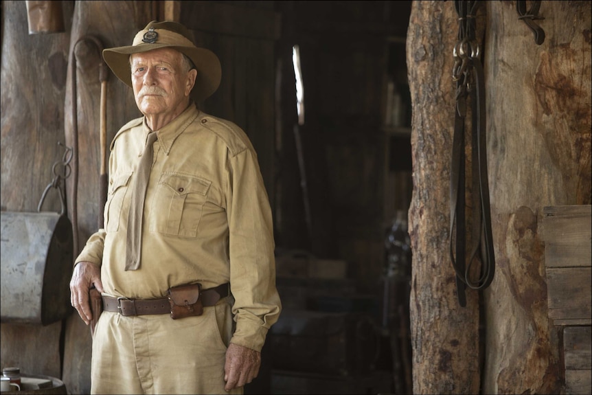 A still from the film High Ground of an older white soldier (Jack Thompson) in 1930s Arnhem Land.