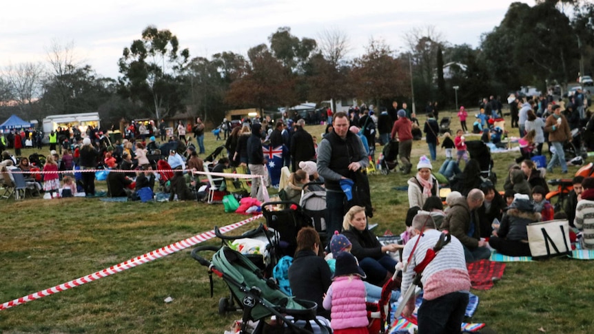 Crowd grows at the bonfire festival on Canberra