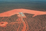 An aerial view of a Jindalee Operational Radar Networktransmitter site at Laverton, Western Australia.