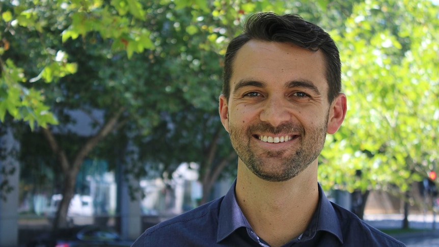 Ben Bravery, 33, outside the ABC studios in Melbourne.