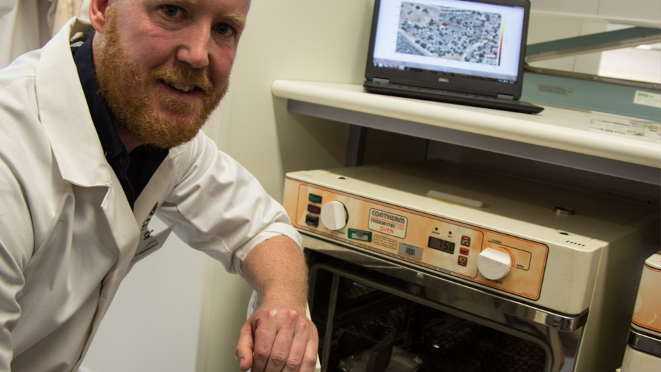 PhD student Ryan Tangney uses ovens to test how seeds respond to fire.
