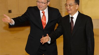 Kevin Rudd and China's premier Wen Jiabao, in 2008