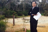Heri Febriyanto from the Bendigo Islamic Association standing in front of the proposed mosque site