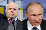Composite of John McCain and Russian President Vladimir Putin