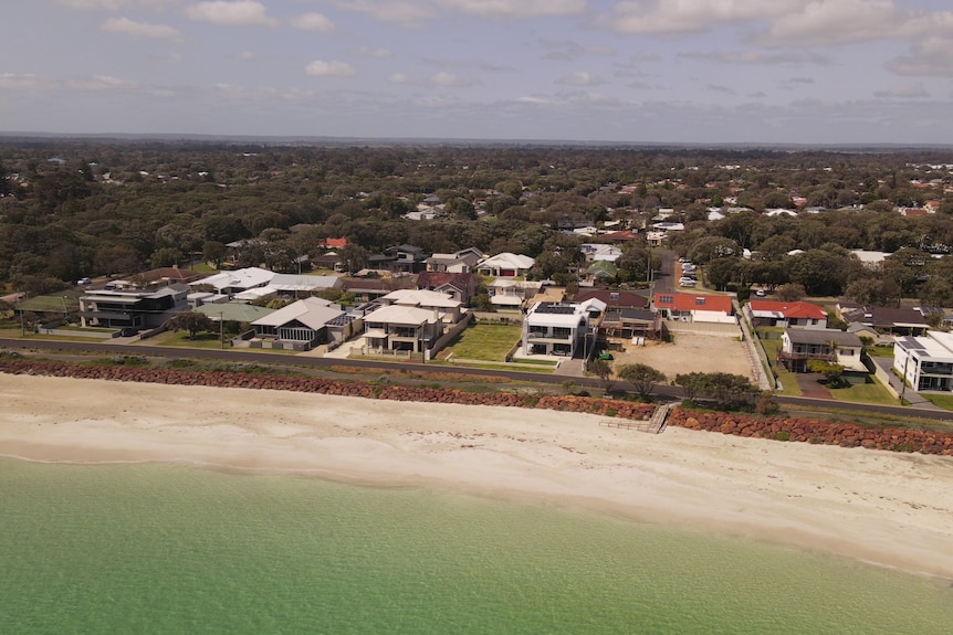 Houses along a beachfront in Busselton, south-west WA.