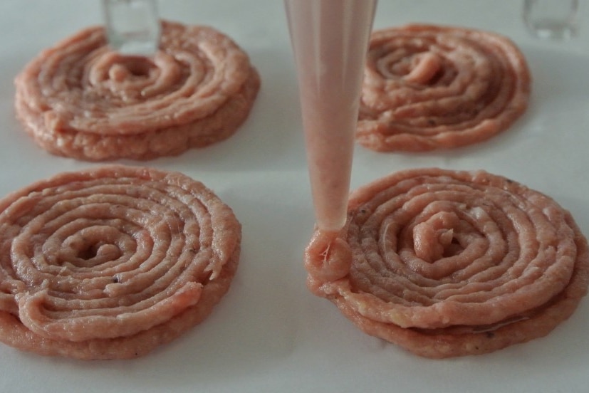 3D printed burger patties