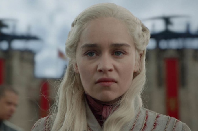 A shot of Danerys Targaryen from Game of Thrones looking extremely angry.