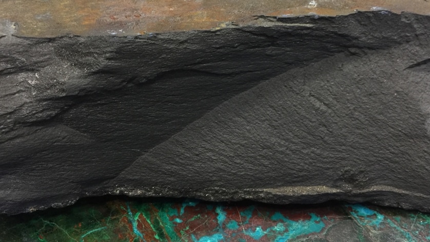A black rock