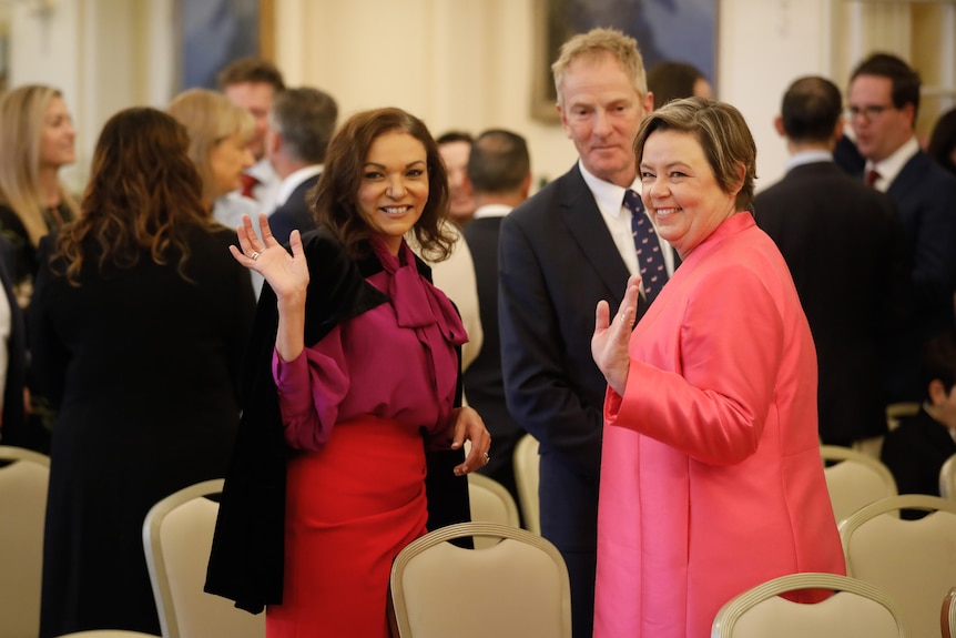 Anne Aly and Madeleine King at swearing in ceremony.